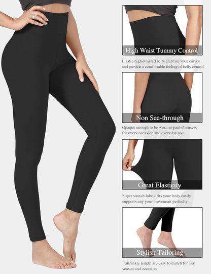Creamlush Women’s High-Waist Tummy Control Leggings for Yoga & Running