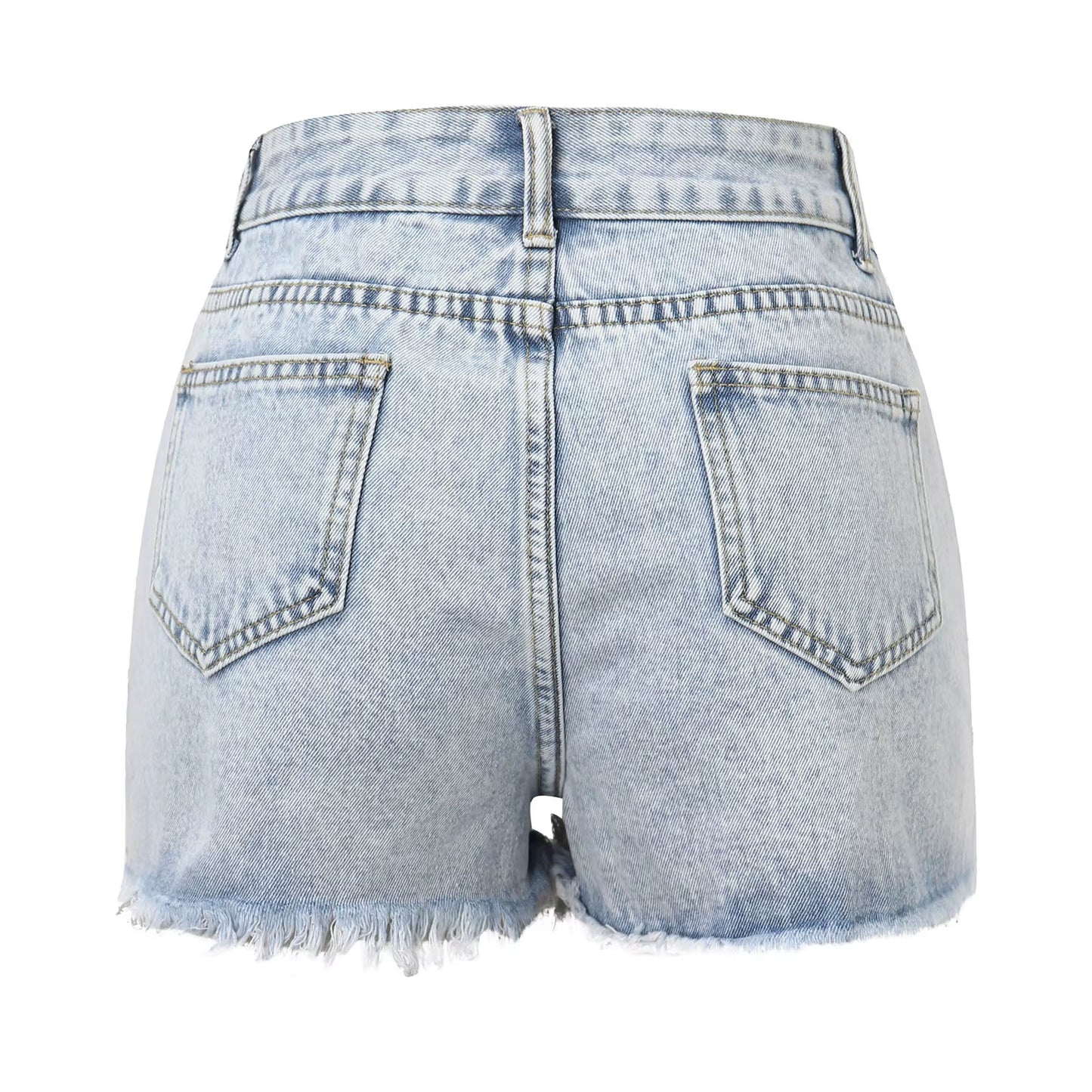 Women’s High-Waisted Ripped Denim Shorts – Casual Summer Style