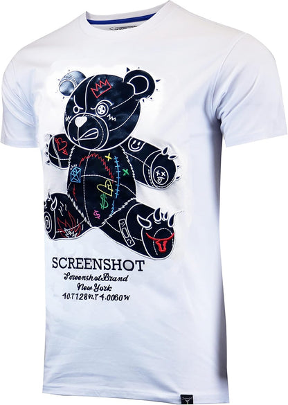 Men’s hipster hip-hop premium urban streetwear t-shirt with trendy animation design.