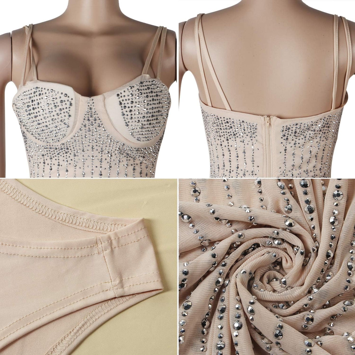 Women’s Long Sleeve Diamond Party Dress