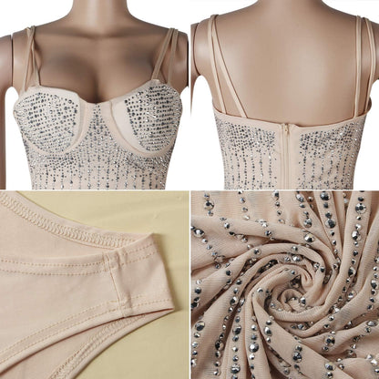 Women’s Long Sleeve Diamond Party Dress