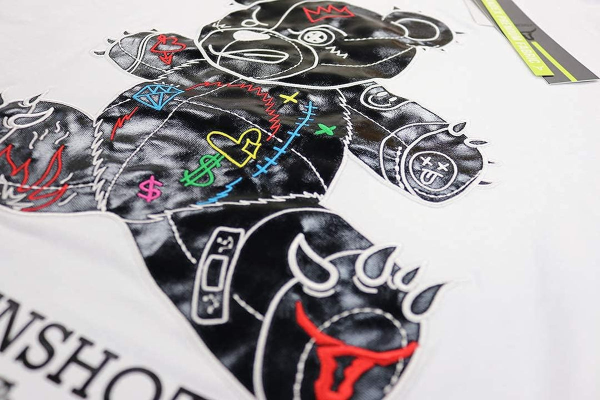 Men’s hipster hip-hop premium urban streetwear t-shirt with trendy animation design.