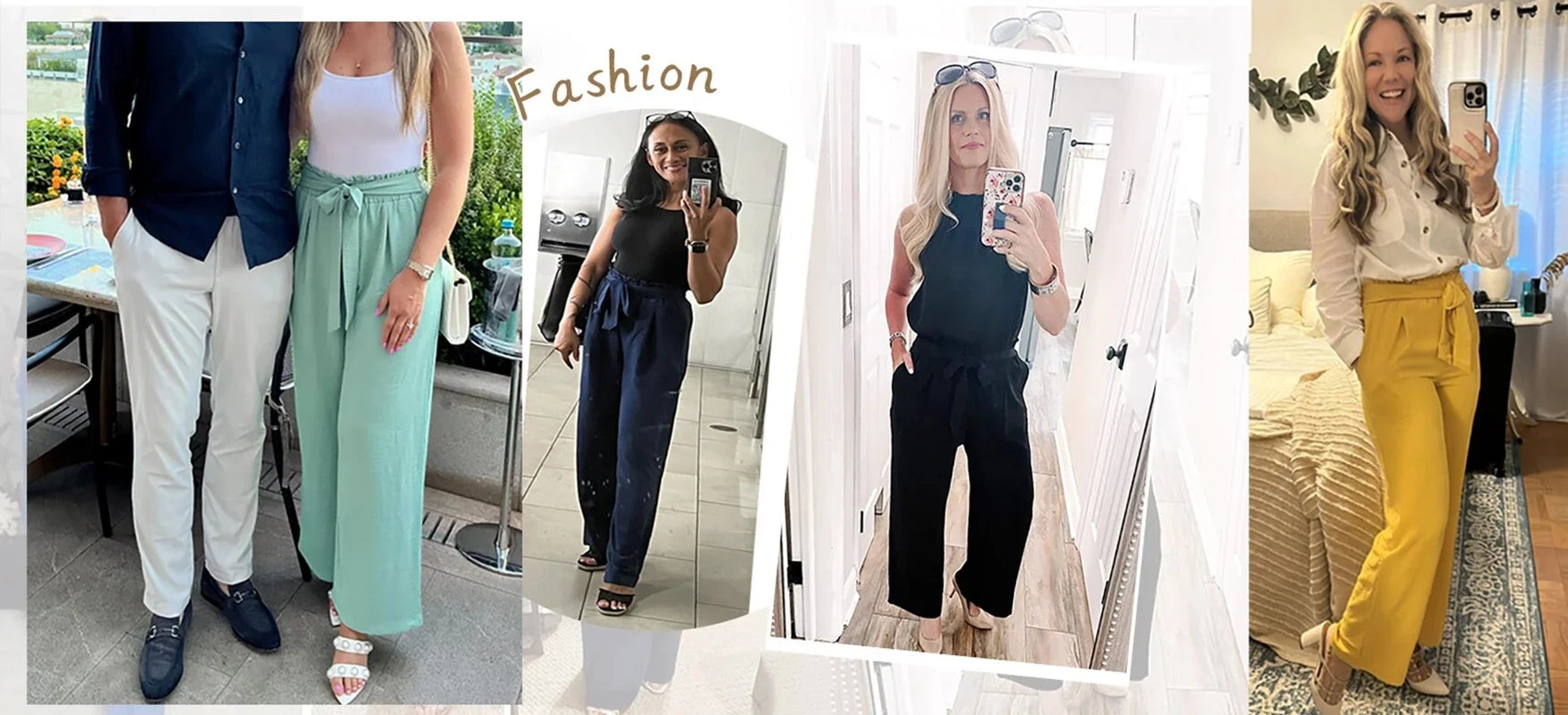 Women’s High-Waisted Wide Leg Lounge Pants with Pockets