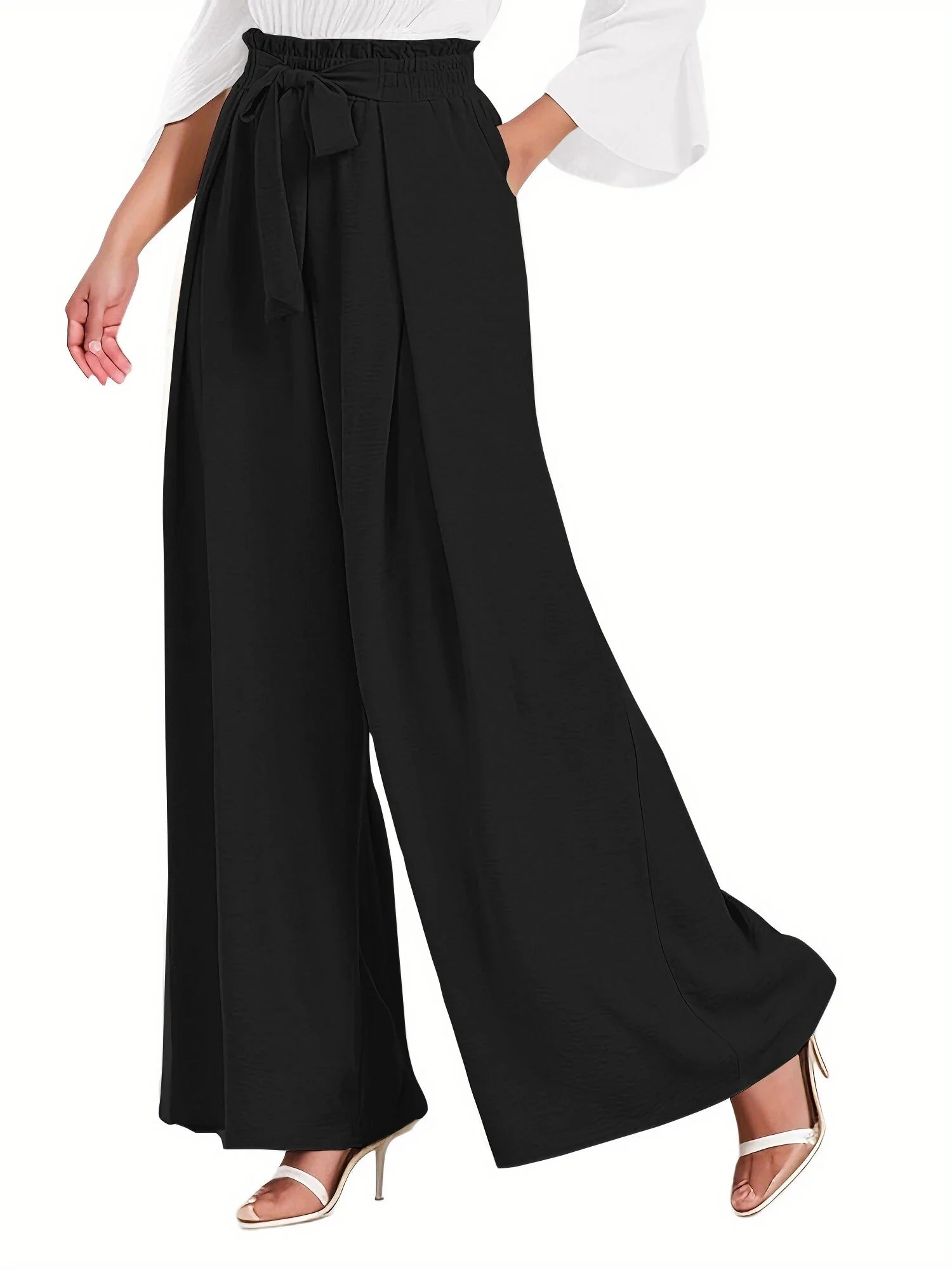 Women’s High-Waisted Wide Leg Lounge Pants with Pockets