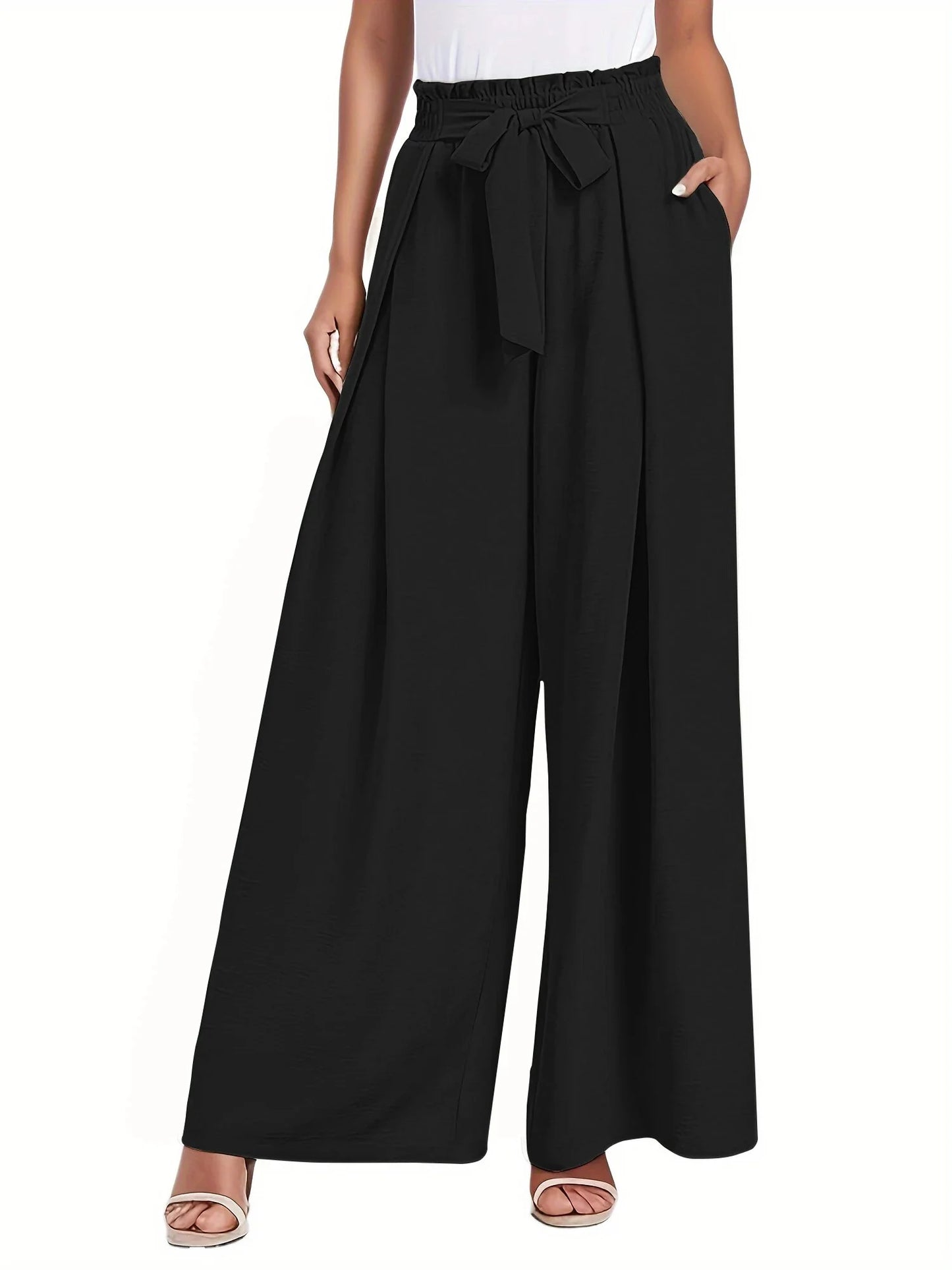 Women’s High-Waisted Wide Leg Lounge Pants with Pockets