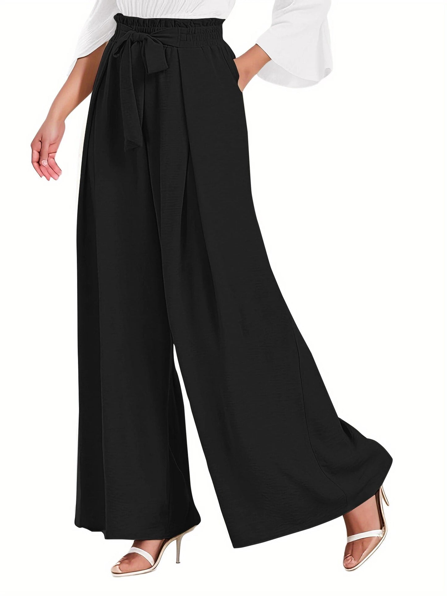 Women’s High-Waisted Wide Leg Lounge Pants with Pockets