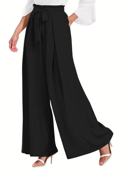 Women’s High-Waisted Wide Leg Lounge Pants with Pockets