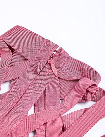 Cutout High-Neck Party Mini Dress