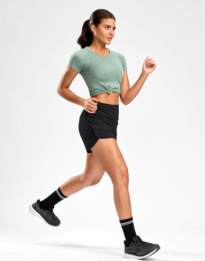 Women’s Workout Shorts with Mesh Liner & Phone Pockets