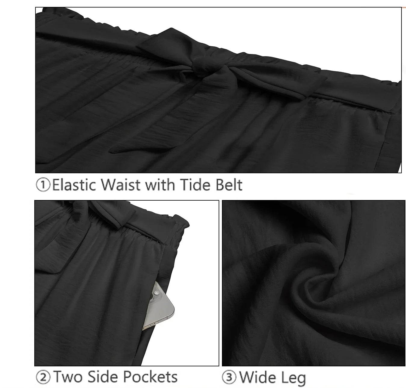 Women’s High-Waisted Wide Leg Lounge Pants with Pockets